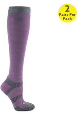 2022 Woof Wear Long Bamboo Waffle Riding Socks WW0017 - Lilac / Grey